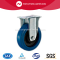 5'' Plate Fixed Blue Elastic Rubber Caster